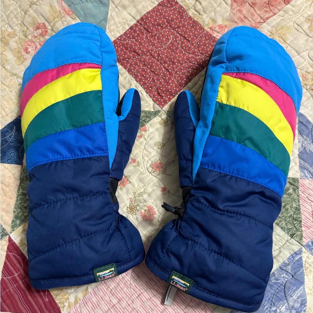 Kids rainbow mittens